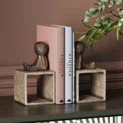 Hot KARE Design Podpórki na książki Little Males 2 el. 21x19 cm aluminium brązowe - KARE