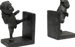 Hot KARE Design Podpórki na książki 2-set w kolorze czarnym motyw zwierzęcy pieski 32x21 cm - KARE