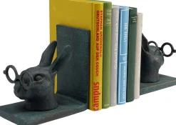 Clearance KARE Design Podpórki na książki Smart Rabbit 2 el. 32x18 cm aluminium - KARE
