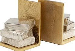 Clearance KARE Design Podpórki na książki z aluminium srebrno-złote 15x23 cm - KARE