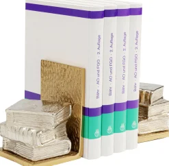 Clearance KARE Design Podpórki na książki z aluminium srebrno-złote 15x23 cm - KARE