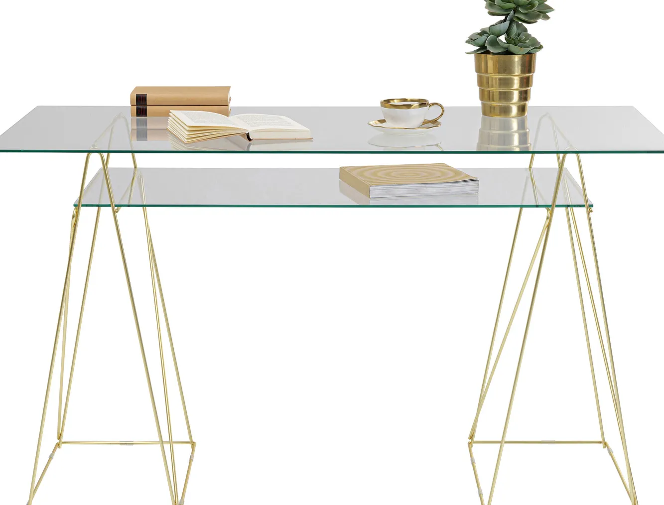 Sale KARE Design Podstawa biurka Polar 2 el. złota matowa - KARE