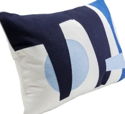 New KARE Design Poduszka dekoracyjna biało-niebieska wzorzysta 60x40 cm - KARE