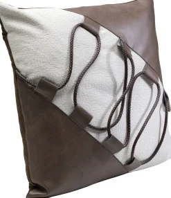Best KARE Design Poduszka dekoracyjna brązowa dekoracja ze sznurka 45x45 cm - KARE
