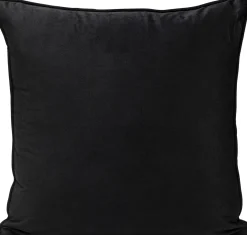 Fashion KARE Design Poduszka dekoracyjna czarna aksamitna twarze 45x45 cm - KARE