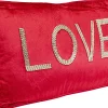 Clearance KARE Design Poduszka dekoracyjna czerwona aksamitna z napisem Love 60x35 cm - KARE