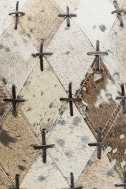 New KARE Design Poduszka dekoracyjna karo skóra naturalna 40x40 cm - KARE