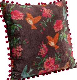 Hot KARE Design Poduszka dekoracyjna kolorowa ptaki i kwiaty 40x40 cm - KARE