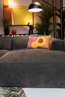 Clearance KARE Design Poduszka dekoracyjna kolorowa kwiaty 60x40 cm słoneczniki - KARE