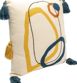 Online KARE Design Poduszka dekoracyjna kolorowe wzory i frędzle 50x50 cm - KARE