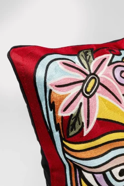 Online KARE Design Poduszka dekoracyjna kwadratowa kolorowa motyw twarzy 50x50 cm - KARE