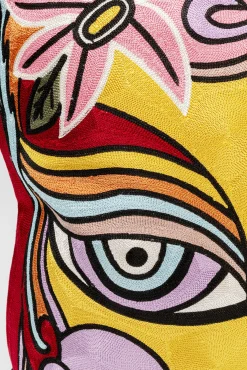 Online KARE Design Poduszka dekoracyjna kwadratowa kolorowa motyw twarzy 50x50 cm - KARE