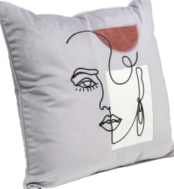 Sale KARE Design Poduszka dekoracyjna Mademoiselle 45x45 cm szara - KARE