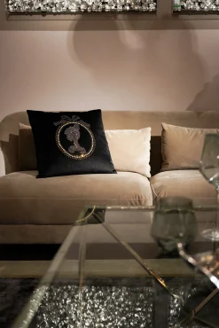 Outlet KARE Design Poduszka dekoracyjna Medallion 45x45 cm czarno-złota - KARE