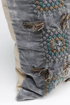 Sale KARE Design Poduszka dekoracyjna Nevis 60x35 cm szara - wzory kolorowe - KARE