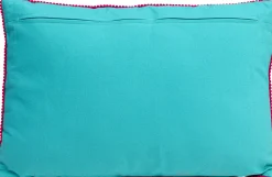 Clearance KARE Design Poduszka dekoracyjna niebieska z kolorowymi kwiatami 60x40 cm - KARE