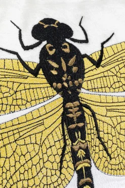 Clearance KARE Design Poduszka dekoracyjna nowoczesna z motywem ważki biała 40x40 cm - KARE