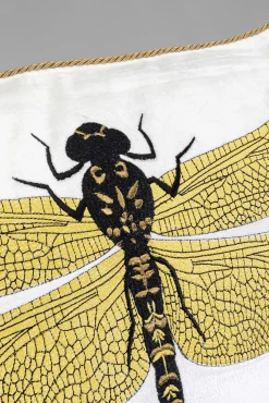 Clearance KARE Design Poduszka dekoracyjna nowoczesna z motywem ważki biała 40x40 cm - KARE