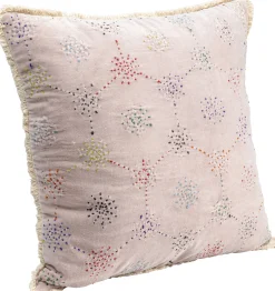Discount KARE Design Poduszka dekoracyjna różowa z kolorowymi wzorami 45x45 cm - KARE