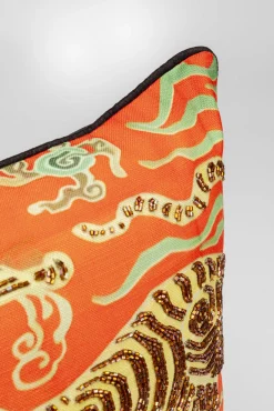 Fashion KARE Design Poduszka dekoracyjna Tiger Love czerwona 45x45cm - KARE