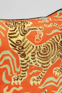 Fashion KARE Design Poduszka dekoracyjna Tiger Love czerwona 45x45cm - KARE