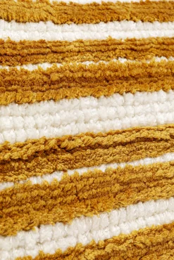 Sale KARE Design Poduszka dekoracyjna w paski biało-brązowa 60x40 cm - KARE