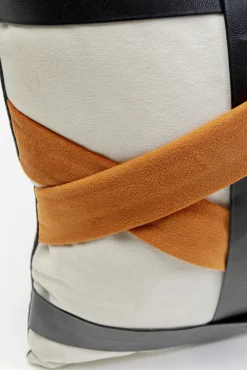 New KARE Design Poduszka dekoracyjna z czarno-pomarańczowymi pasami 50x30 cm - KARE