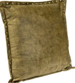 Outlet KARE Design Poduszka na sofę zielona nity dekoracyjne 45x45 cm - KARE