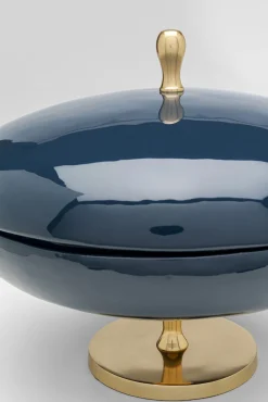 Outlet KARE Design Pojemnik dekoracyjny niebieski aluminium i stal Ø30x24 cm - KARE