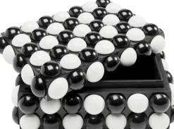 Clearance KARE Design Pudełko na biżuterię czarno-białe kropki 21x16 cm - KARE