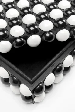 Clearance KARE Design Pudełko na biżuterię czarno-białe kropki 21x16 cm - KARE