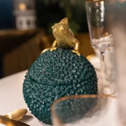 Hot KARE Design Pudełko na biżuterię lub kosmetyki Chameleon 20 cm zielono-złote - KARE