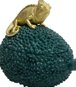 Hot KARE Design Pudełko na biżuterię lub kosmetyki Chameleon 20 cm zielono-złote - KARE