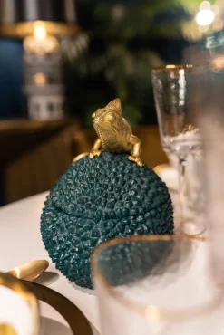Hot KARE Design Pudełko na biżuterię lub kosmetyki Chameleon 20 cm zielono-złote - KARE
