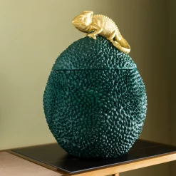 Online KARE Design Pudełko na biżuterię lub kosmetyki Chameleon 34 cm zielono-złote - KARE