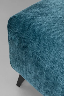 Outlet KARE Design Pufa - podnóżek ciemnozielony welurowy nogi czarne 105x70 cm - KARE