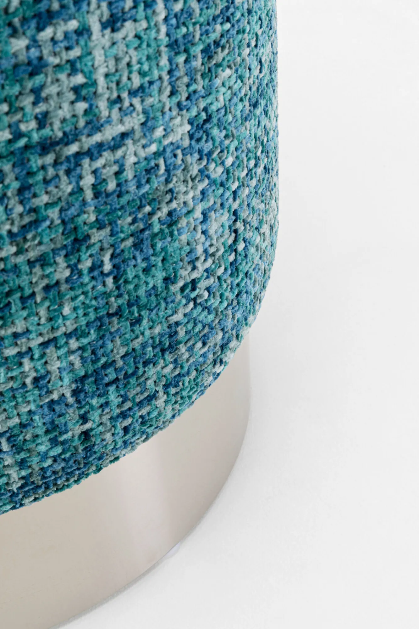 Outlet KARE Design Pufa Cherry Dining Silber jasnoniebieska Ø39cm - KARE