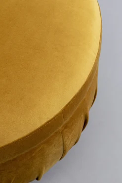 Fashion KARE Design Pufa do salonu okrągła w kolorze żółtym Ø56x42 cm - KARE