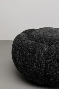 Hot KARE Design Pufa Peppo Bloom melange czarna Ø72cm - KARE