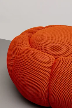 Clearance KARE Design Pufa Peppo Bloom pomarańczowa Ø72cm - KARE