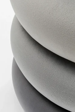 Sale KARE Design Pufa Sandwich Triple Ø40x45 cm odcienie szarości - KARE