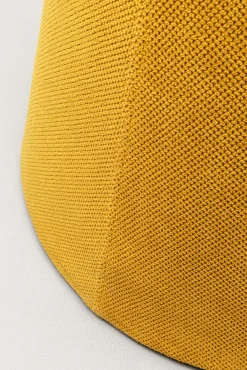 New KARE Design Pufa ze schowkiem i uchwytami tapicerowana żółta okrągła Ø51x49 cm - KARE