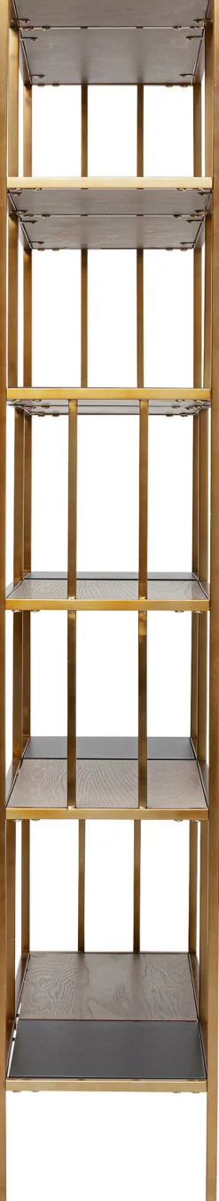 Discount KARE Design Regał Cesaro 90x170 cm złoty - półki czarne i naturalne - KARE