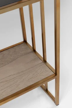 Discount KARE Design Regał Cesaro 90x170 cm złoty - półki czarne i naturalne - KARE