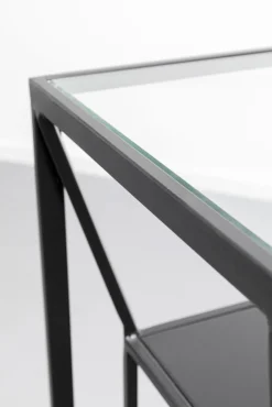 Outlet KARE Design Regał loft stal czarna i szkło transparentne 90x90 cm - KARE