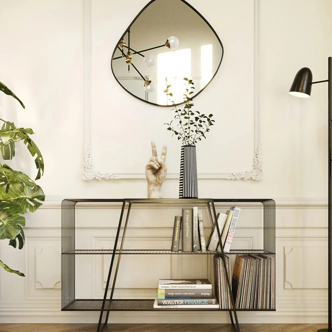 Outlet KARE Design Regał Mesh 120x78 cm czarny - KARE