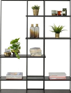 Clearance KARE Design Regał stojący czarny półki fornir dębowy rama stalowa 150x200 cm - KARE