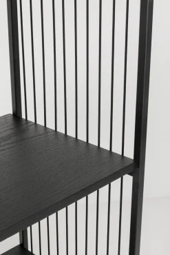 Discount KARE Design Regał stojący czarny z 2 szufladami fornir dębowy i stal 125x200 cm - KARE