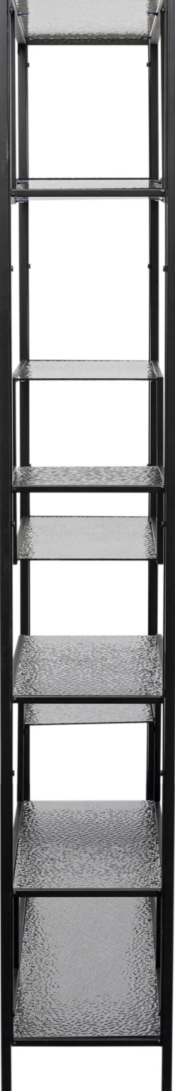 Clearance KARE Design Regał stojący loft czarny ze szklanymi półkami 115x195 cm - KARE