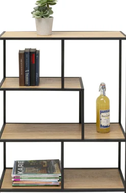 Fashion KARE Design Regał stojący półki naturalne MDF laminowany rama czarna stalowa 77x100 cm - KARE